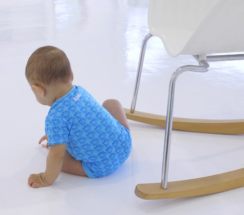 oogaa Baby Onesie – Blue Monkey